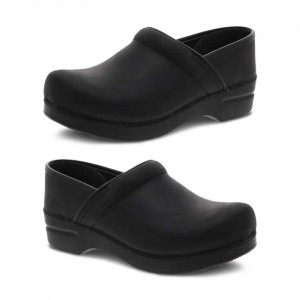 Black Dansko Work Professional Leather Women's Clogs | YBDJWE-913