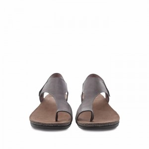 Grey Dansko Casual Roma Leather Women's Sandals | AHUFRP-581