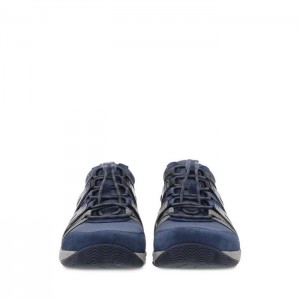 Navy Dansko Sport Henriette Leather Women's Sneakers | KPYTIS-956