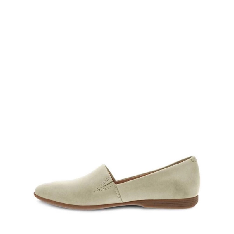 Beige Dansko Comfort Lisbon Textile Women's Flat | SUIBDT-392