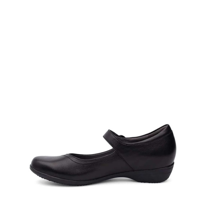 Black Dansko Buckle Fawna Leather Women's Shoes | BVYWKO-190