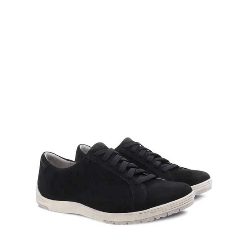 Black Dansko Casual Leela Leather Women's Sneakers | GFBPAD-925