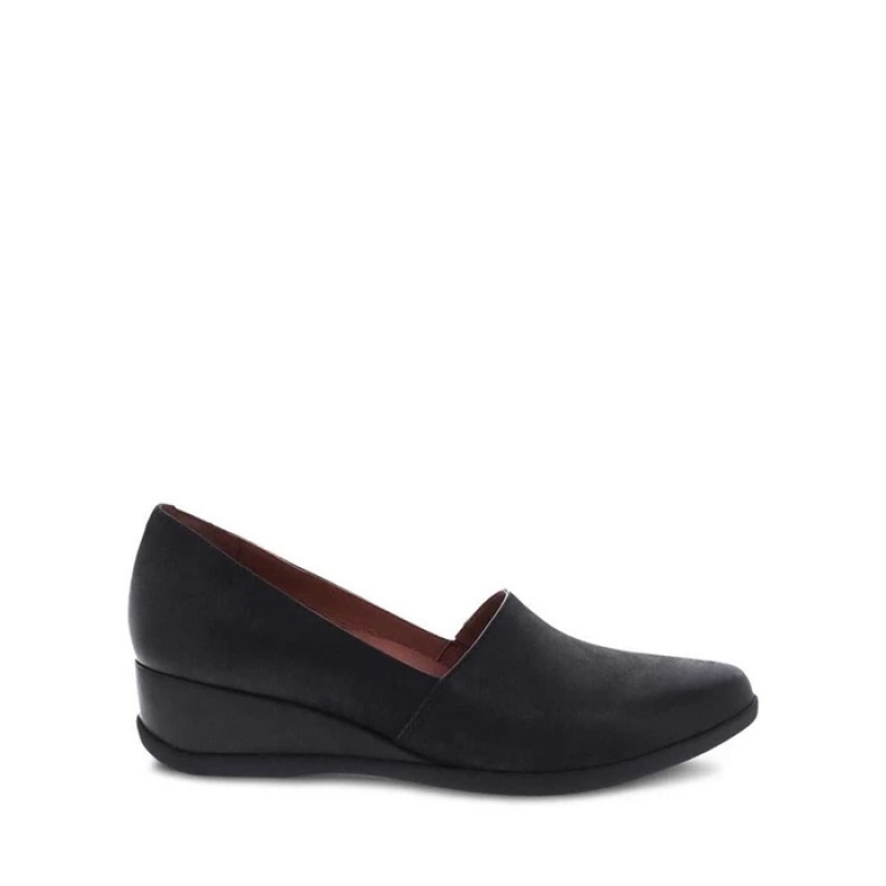 Black Dansko Casual Sanza Leather Women's Shoes | WAPBIS-527