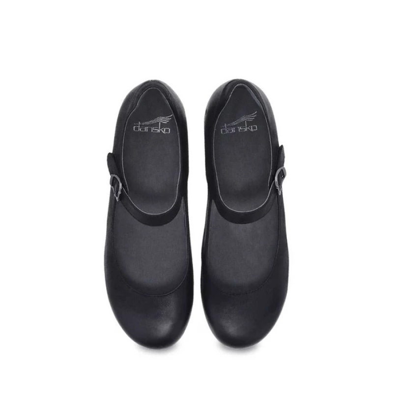 Black Dansko Mary Jane Madrid Leather Women's Shoes | RLXFCE-650