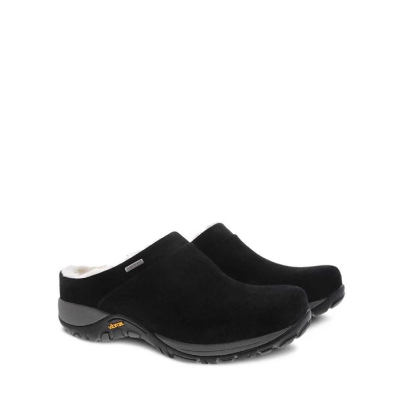 Black Dansko Slip On Portland Suede Women's Mules | OCYSZT-479