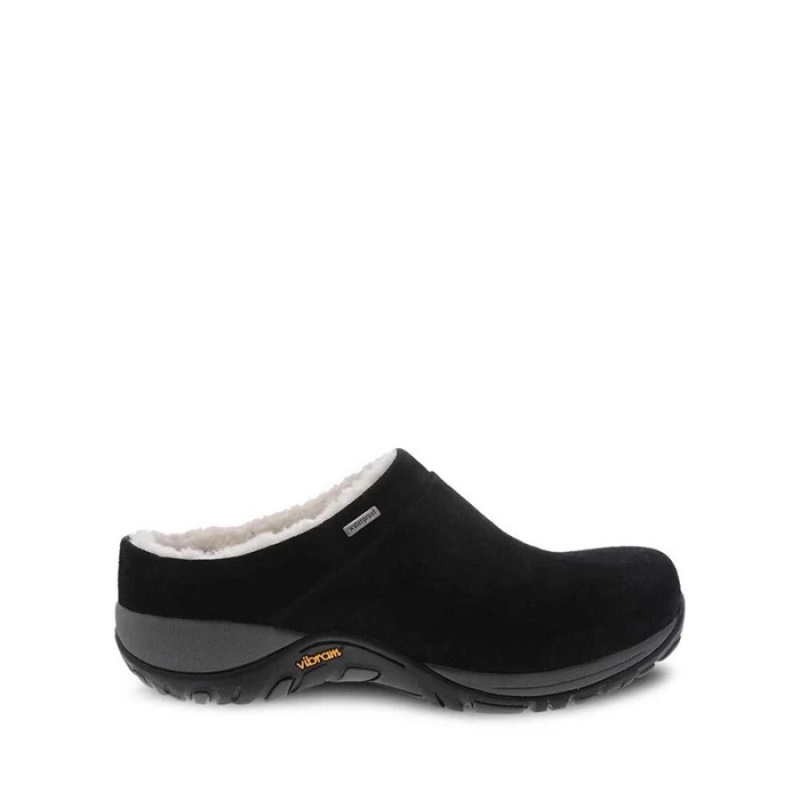 Black Dansko Slip On Portland Suede Women's Mules | OCYSZT-479