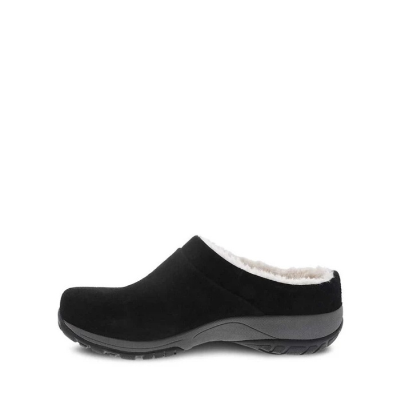 Black Dansko Slip On Portland Suede Women's Mules | OCYSZT-479