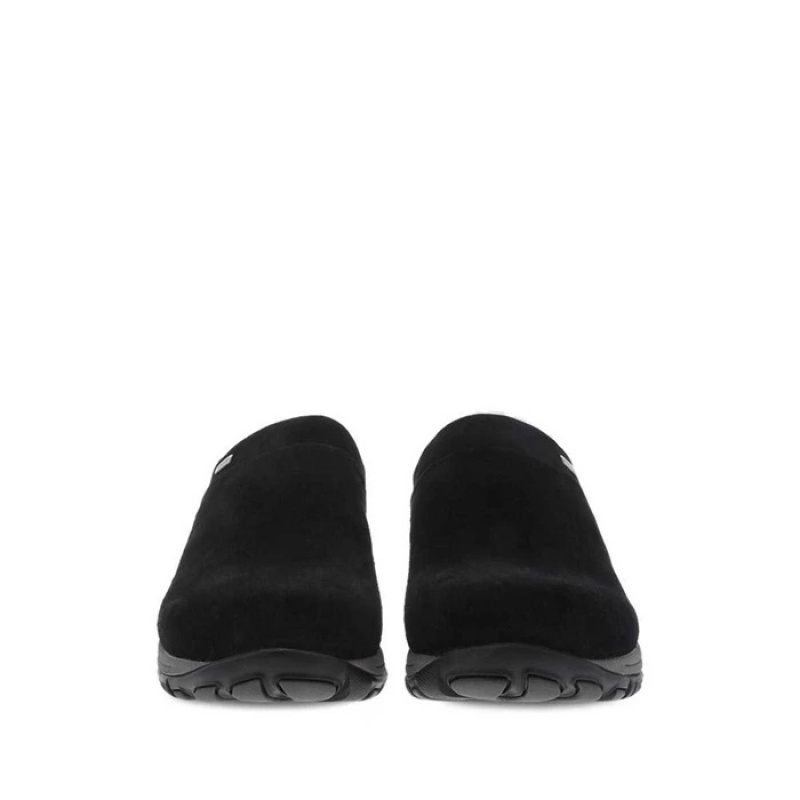 Black Dansko Slip On Portland Suede Women\'s Mules | OCYSZT-479