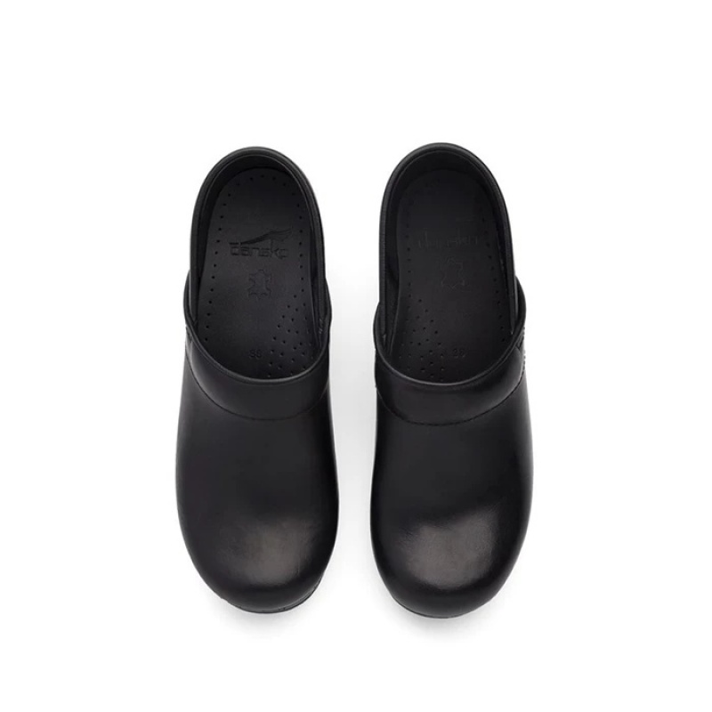 Black Dansko Slip On Professional Leather Women's Clogs | VTRQXJ-701