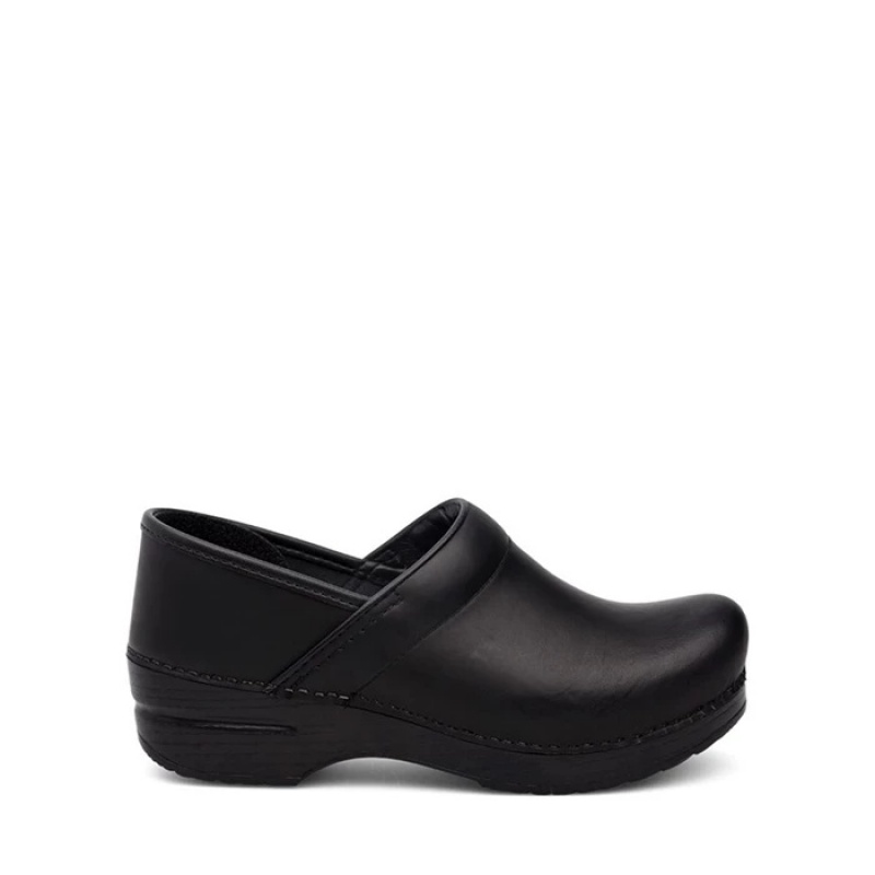 Black Dansko Slip On Professional Leather Women's Clogs | VTRQXJ-701