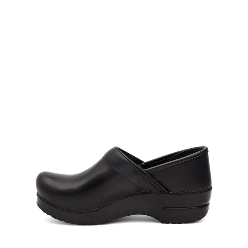 Black Dansko Slip On Professional Leather Women's Clogs | VTRQXJ-701