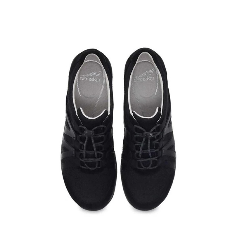 Black Dansko Sport Halifax 2 Suede Women's Sneakers | JYDMSK-089