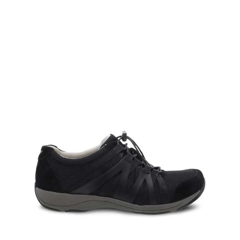 Black Dansko Sport Halifax 2 Suede Women's Sneakers | JYDMSK-089