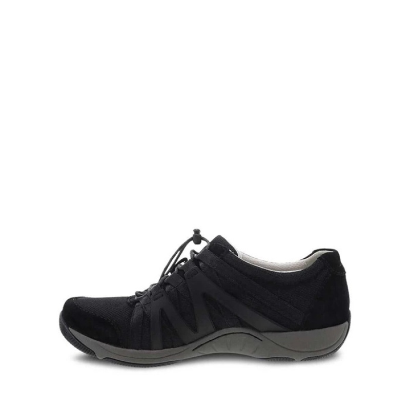 Black Dansko Sport Halifax 2 Suede Women's Sneakers | JYDMSK-089