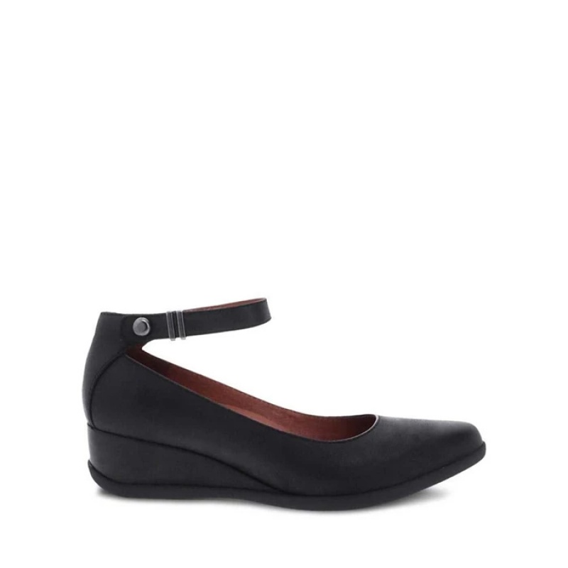 Black Dansko Work Sanza Leather Women's Shoes | CLHWQF-651