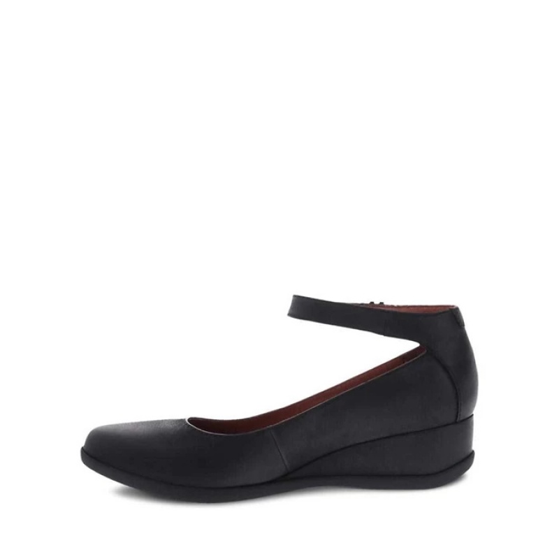 Black Dansko Work Sanza Leather Women's Shoes | CLHWQF-651