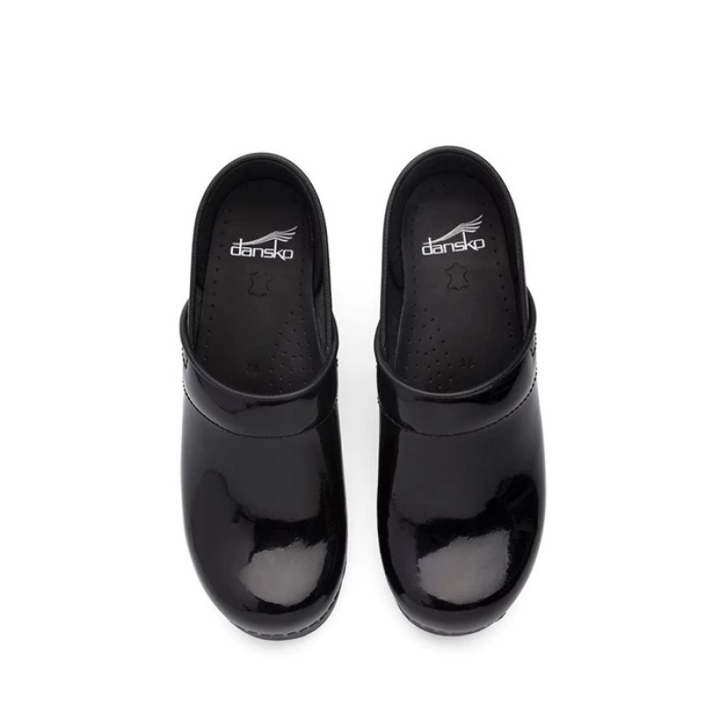 Black Dansko Work Stapled Clog Leather Women's Clogs | UOASHW-624