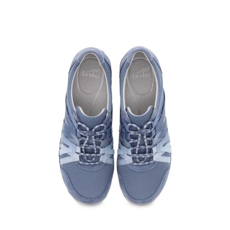 Blue Dansko Casual Henriette Leather Women's Sneakers | YLJSQG-657