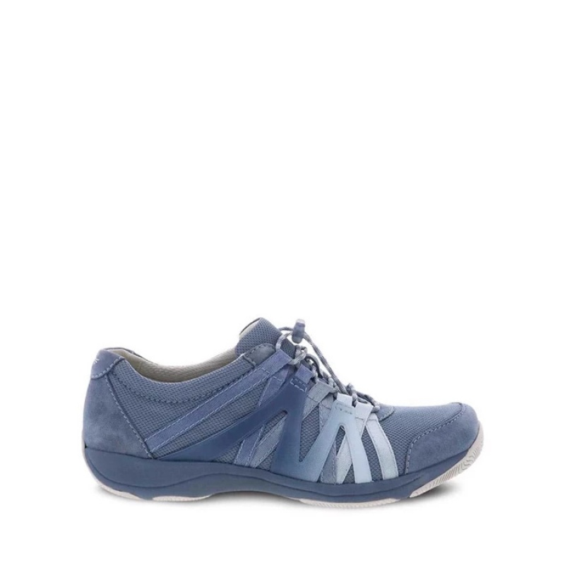 Blue Dansko Casual Henriette Leather Women's Sneakers | YLJSQG-657