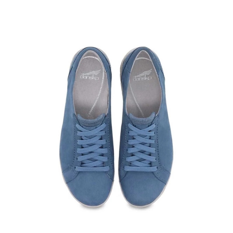 Blue Dansko Sport Leela Leather Women's Sneakers | ELTIOS-025