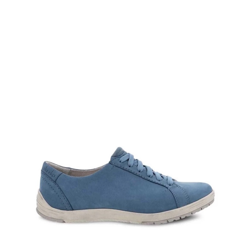 Blue Dansko Sport Leela Leather Women's Sneakers | ELTIOS-025