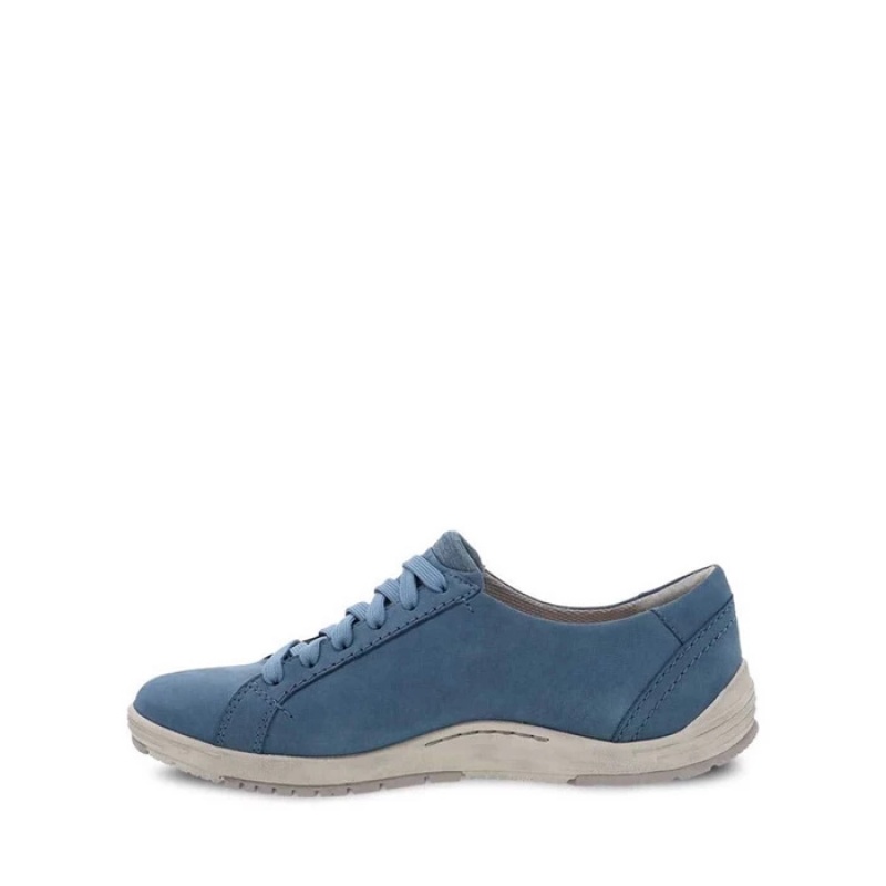 Blue Dansko Sport Leela Leather Women's Sneakers | ELTIOS-025