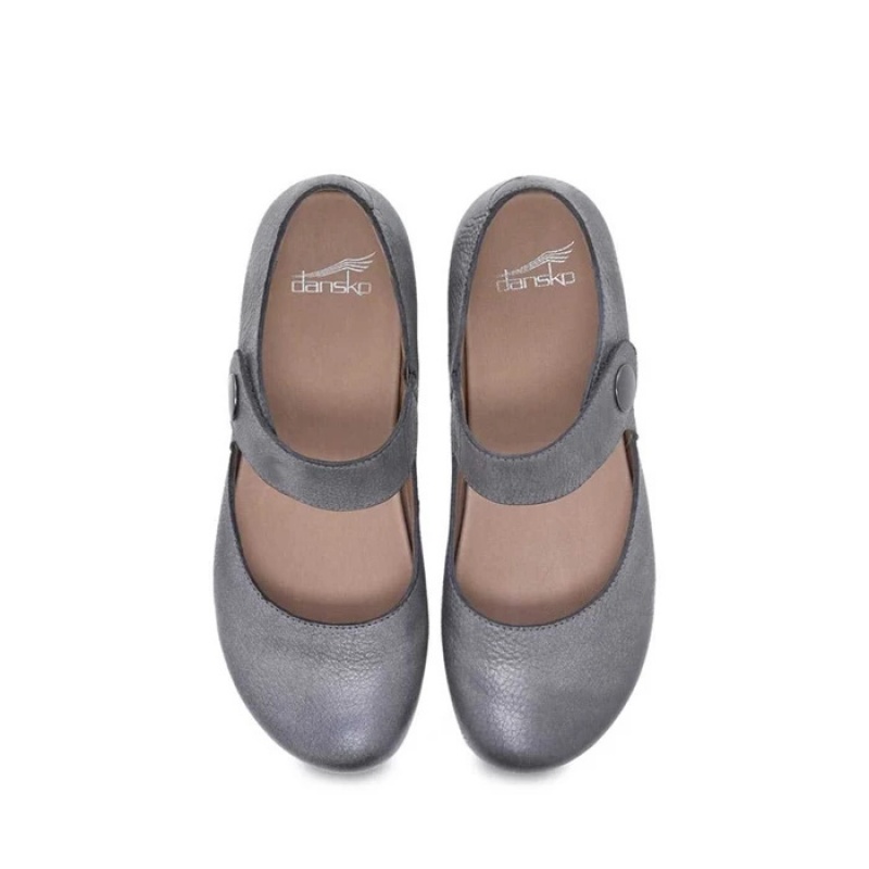 Blue Grey Dansko Low Tops Barnes Leather Women's Clogs | EHCMJX-231