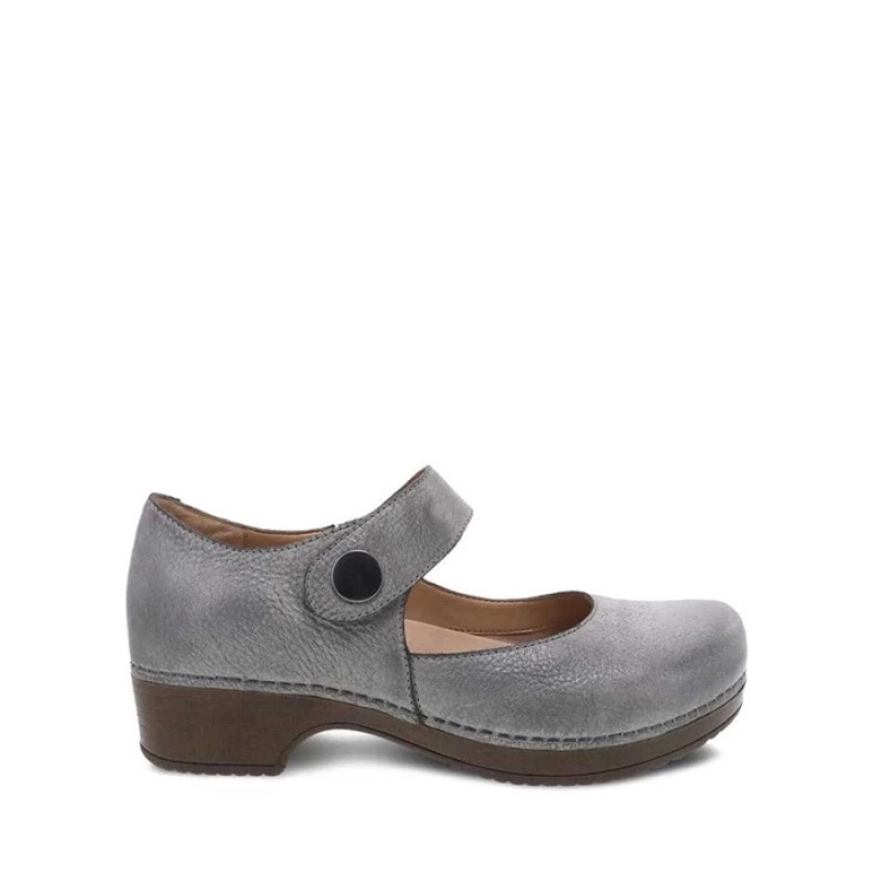 Blue Grey Dansko Low Tops Barnes Leather Women's Clogs | EHCMJX-231