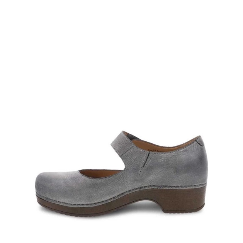 Blue Grey Dansko Low Tops Barnes Leather Women's Clogs | EHCMJX-231