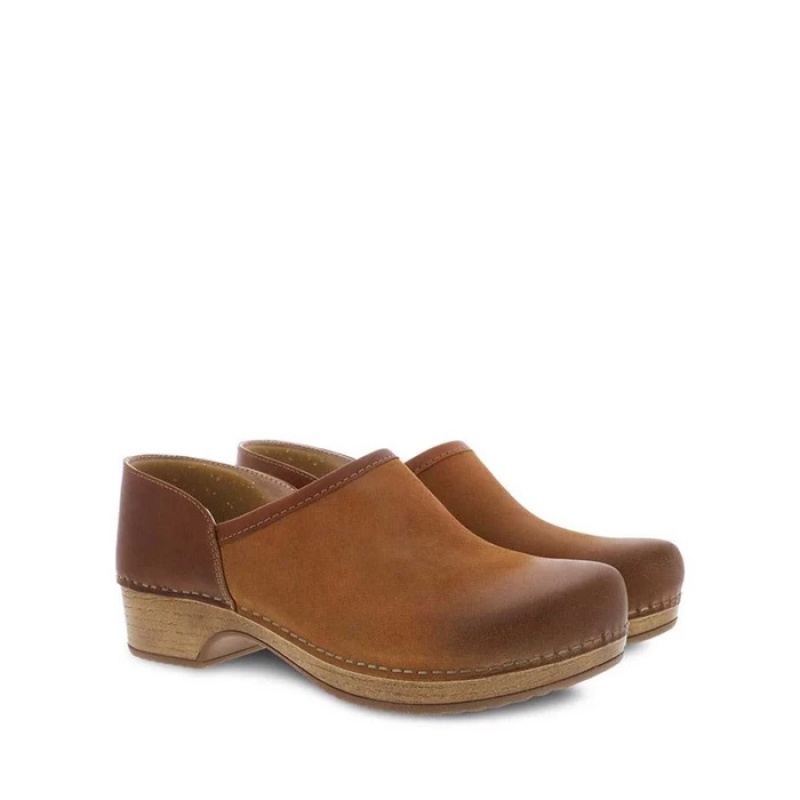 Brown Dansko Casual Barnes Suede Women's Clogs | UIPCMR-568