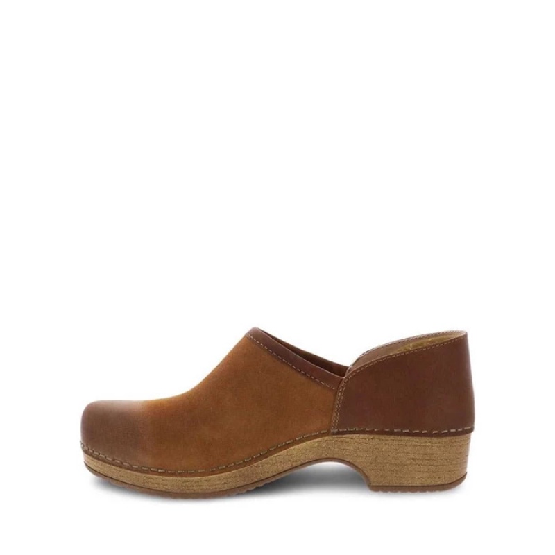 Brown Dansko Casual Barnes Suede Women's Clogs | UIPCMR-568