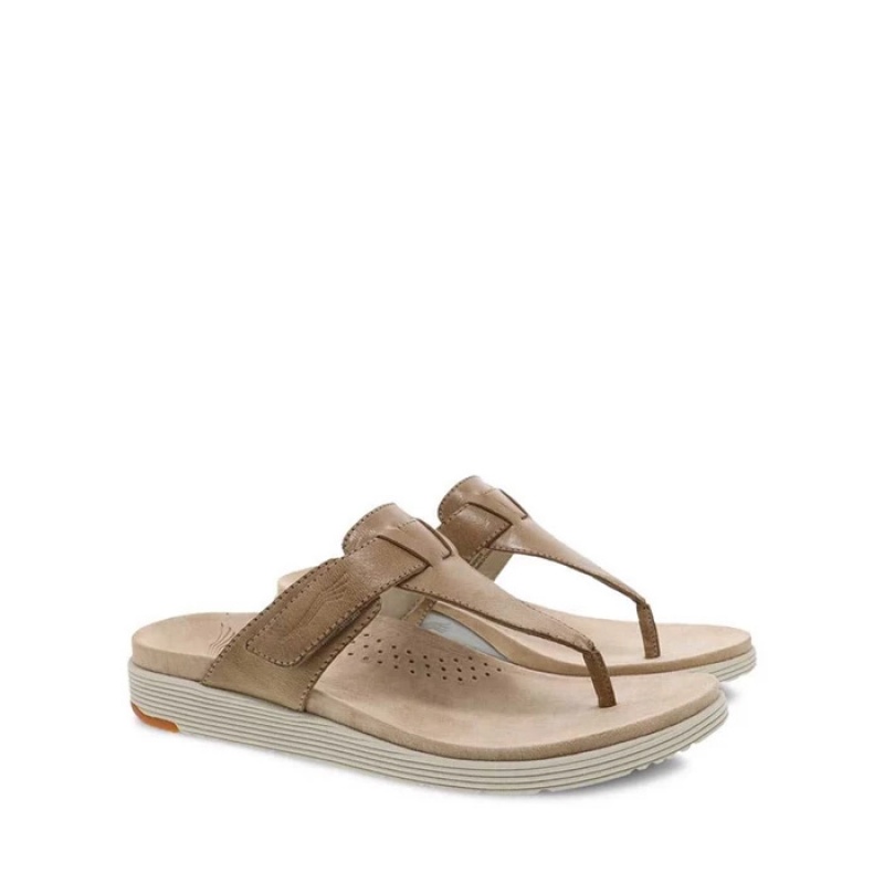 Brown Dansko Casual Cece Leather Women's Sandals | FZWIKX-869