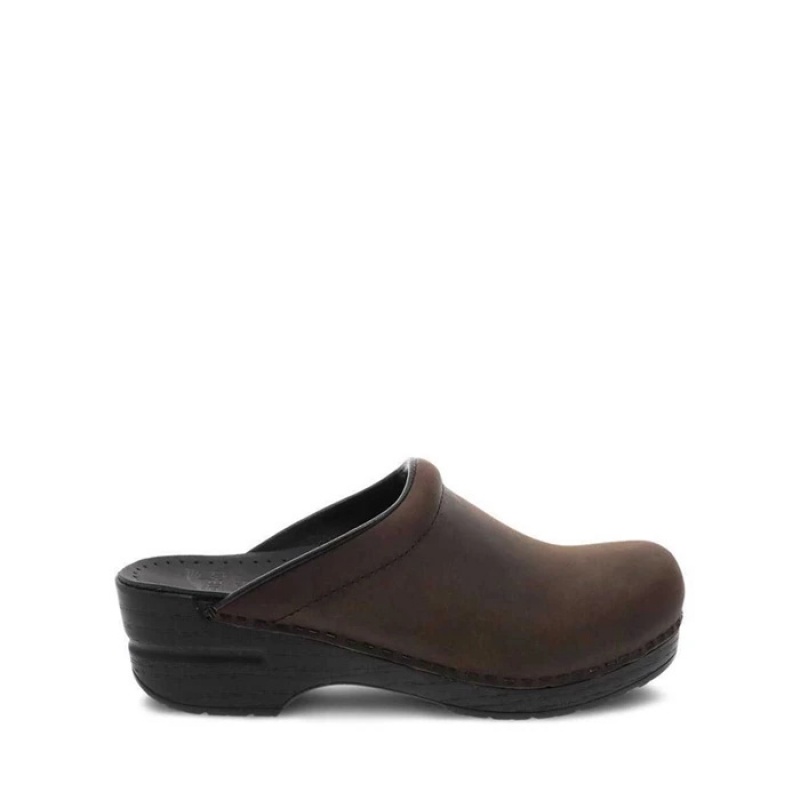 Brown Dansko Comfort Sonja Leather Women's Clogs | OMNLHG-019