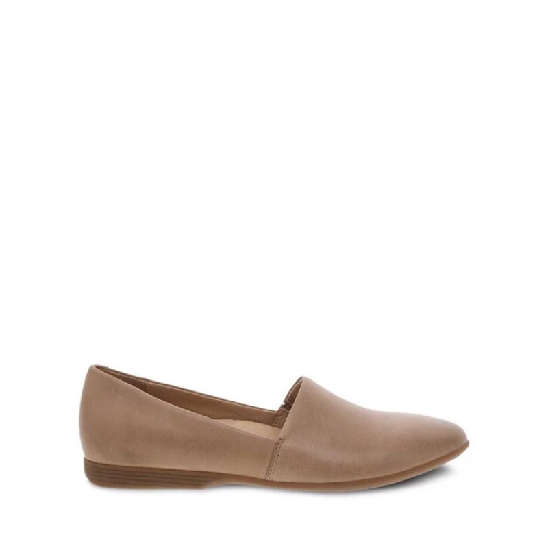 Brown Dansko Slip On Larisa Leather Women's Flat | GRZJVO-241