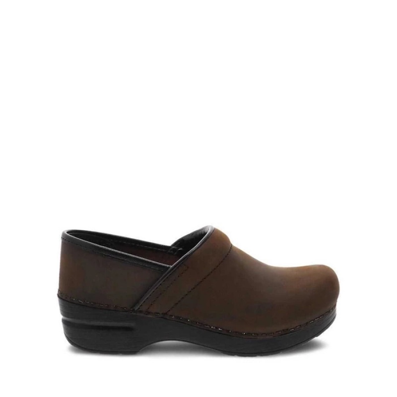 Brown Dansko Work Stapled Clog Leather Women's Clogs | RLDWFN-039