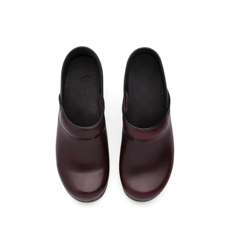 Dark Brown Dansko Slip On Professional Leather Women's Clogs | NGTODE-614