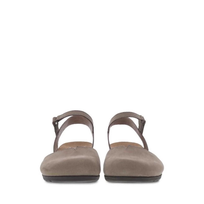 Grey Brown Dansko Strap Roma Leather Women\'s Sandals | WPFAYG-937