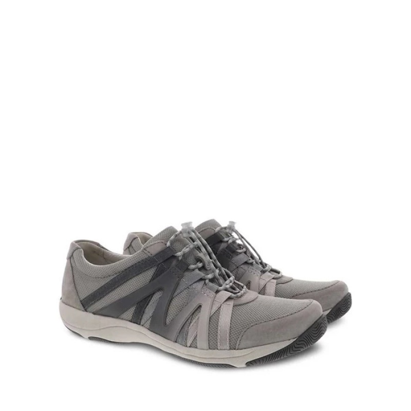 Grey Dansko Casual Henriette Leather Women's Sneakers | JKFHCN-671