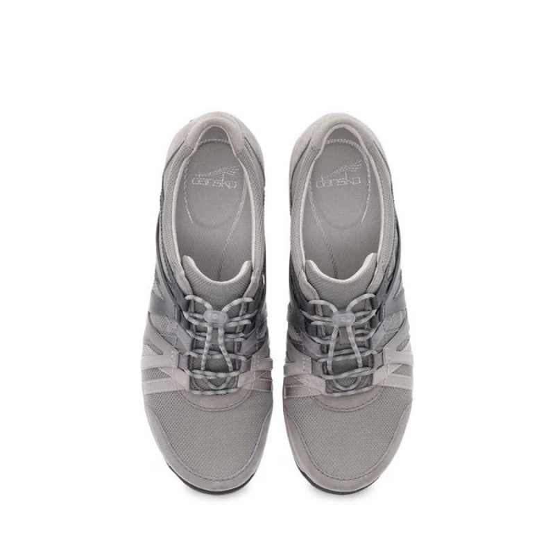 Grey Dansko Casual Henriette Leather Women's Sneakers | JKFHCN-671