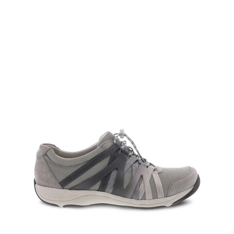 Grey Dansko Casual Henriette Leather Women's Sneakers | JKFHCN-671