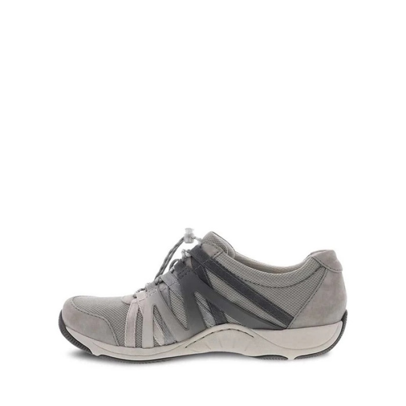 Grey Dansko Casual Henriette Leather Women's Sneakers | JKFHCN-671