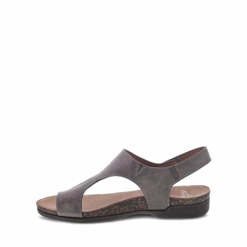 Grey Dansko Casual Roma Leather Women's Sandals | AHUFRP-581