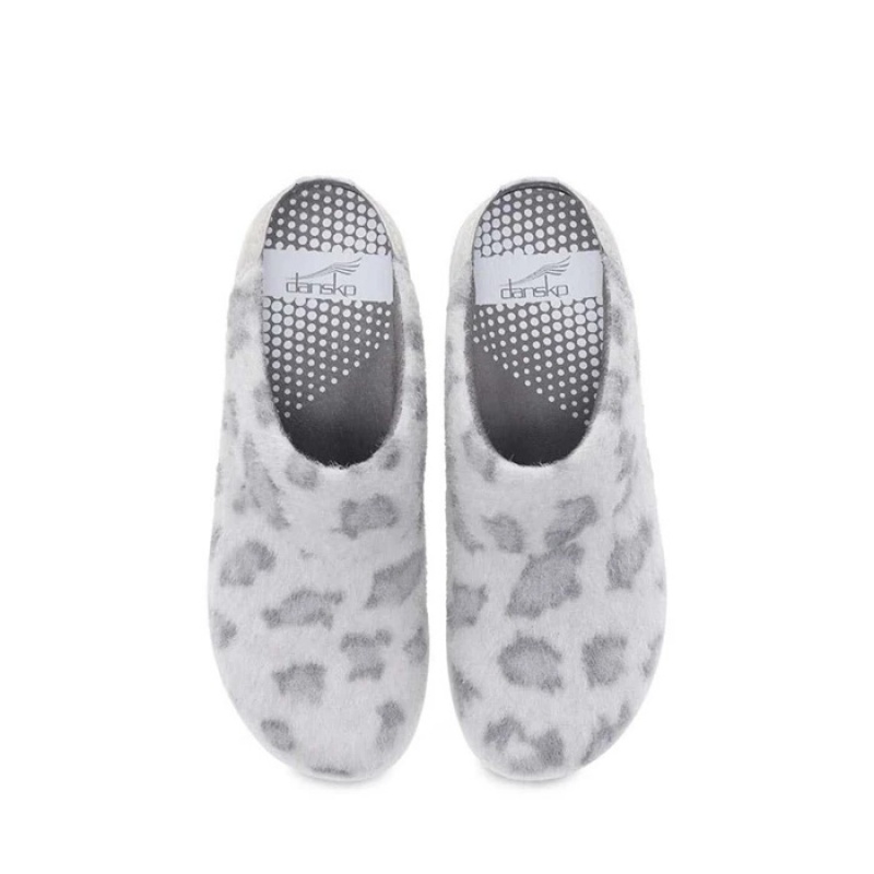 Grey Leopard Dansko Comfort Lakewood Wool Women's Shoes | RAGBTY-268