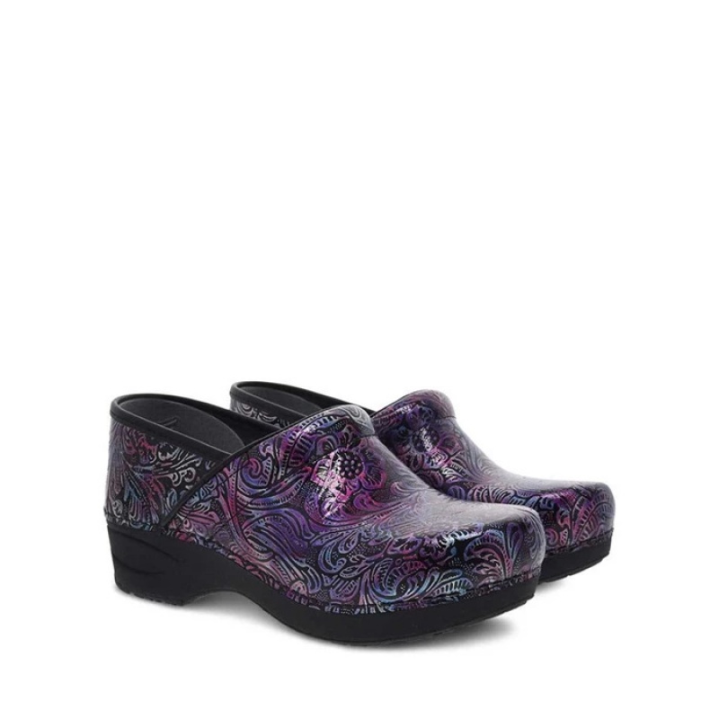 Grey / Purple Dansko Slip On Xp 2.0 Memory Foam Women's Clogs | KLRIGE-462