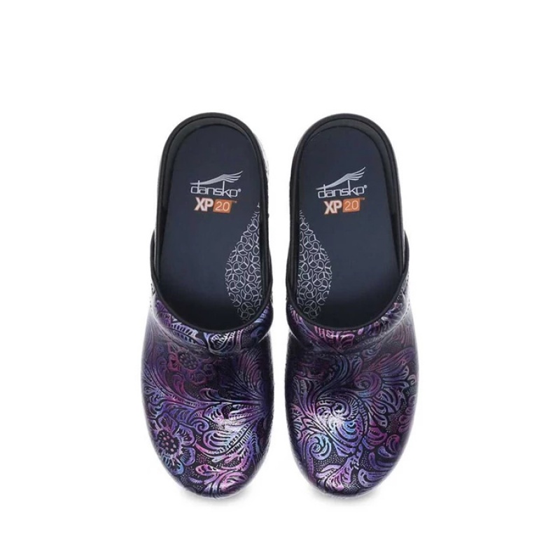 Grey / Purple Dansko Slip On Xp 2.0 Memory Foam Women's Clogs | KLRIGE-462