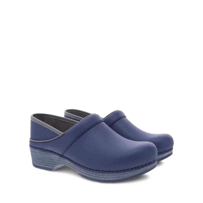 Indigo Dansko Comfort Professional Leather Women's Clogs | WLUOAN-836