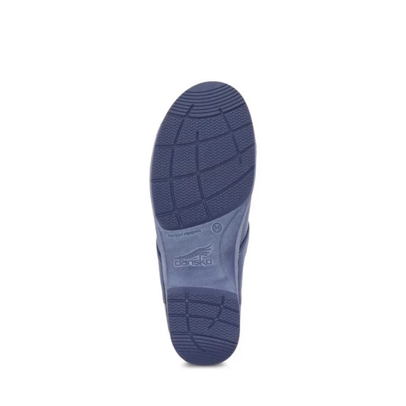 Indigo Dansko Comfort Professional Leather Women's Clogs | WLUOAN-836