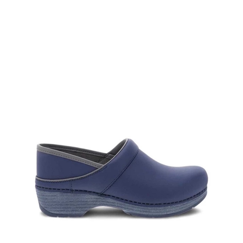 Indigo Dansko Comfort Professional Leather Women's Clogs | WLUOAN-836