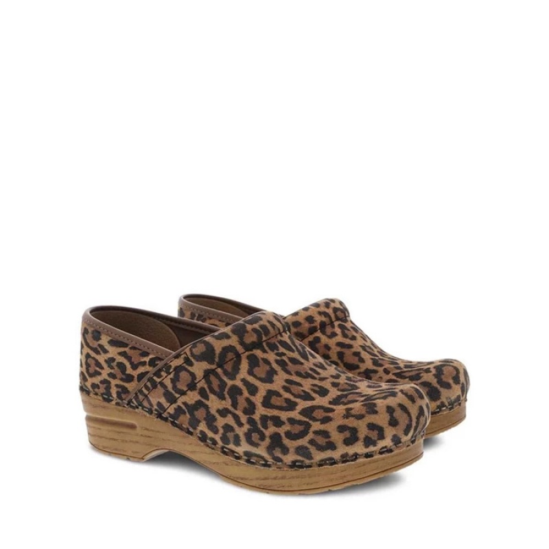 Leopard Dansko Slip On Stapled Clog Suede Women's Clogs | DFJHYP-736