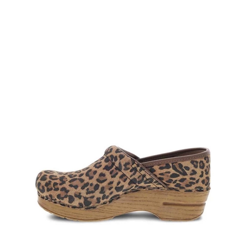 Leopard Dansko Slip On Stapled Clog Suede Women's Clogs | DFJHYP-736